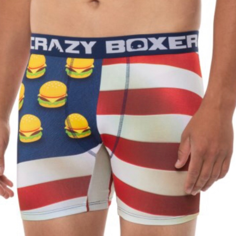 NWT Crazy Boxer All-Star Burger Flag Boxer Briefs